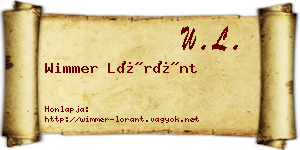 Wimmer Lóránt névjegykártya